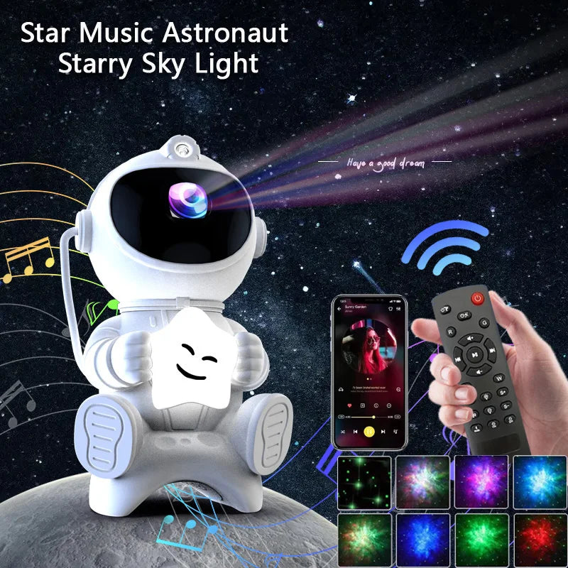 Astronaut Galaxy Projector™ – Night Sky Lamp with Bluetooth Speaker