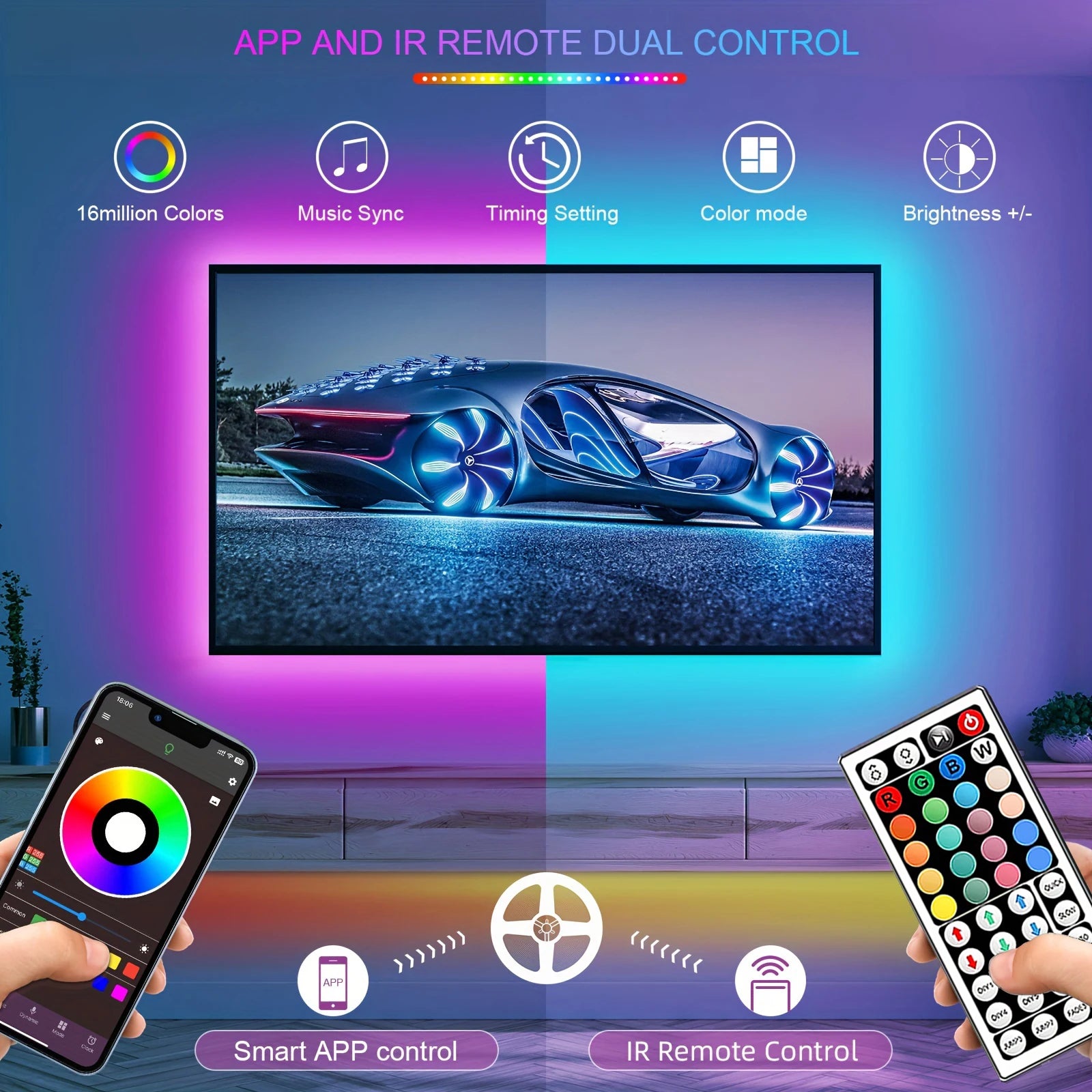 Smart RGB LED Strip light — App Control