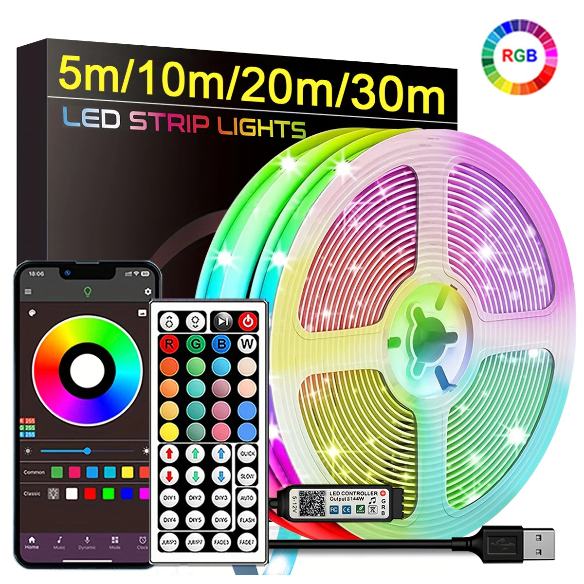 Smart RGB LED Strip light — App Control