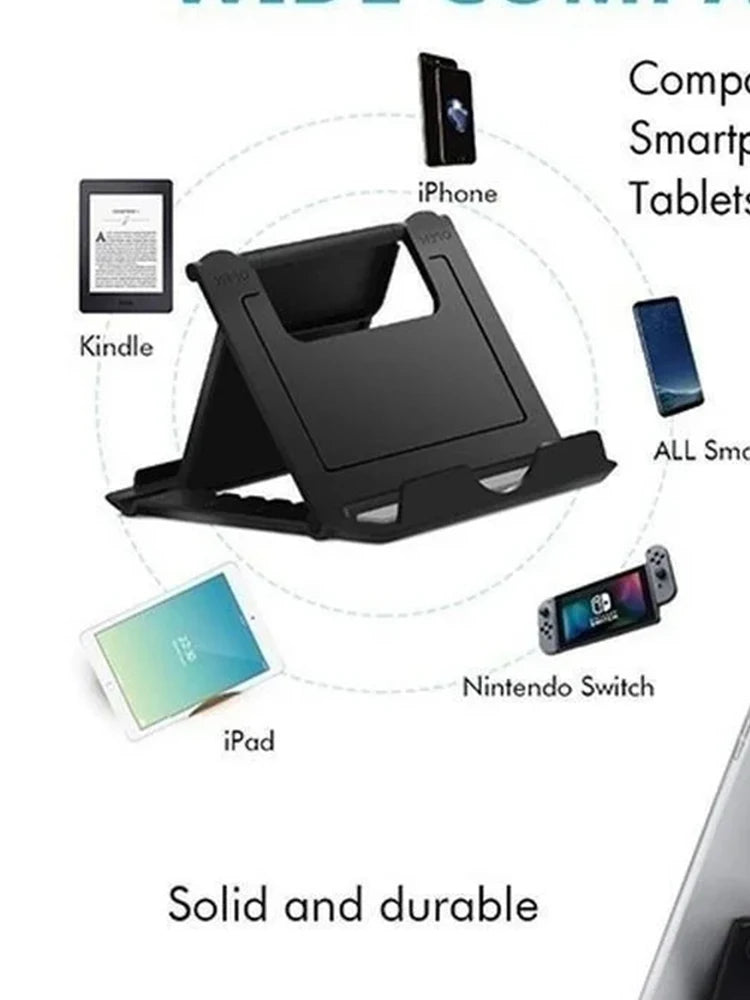 Soporte Plegable Ajustable para Teléfono y Tablet – Compacto y Antideslizante