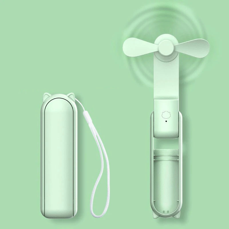 Mini Ventilador Portátil Recargable USB – 3 Velocidades, Plegable y Compacto