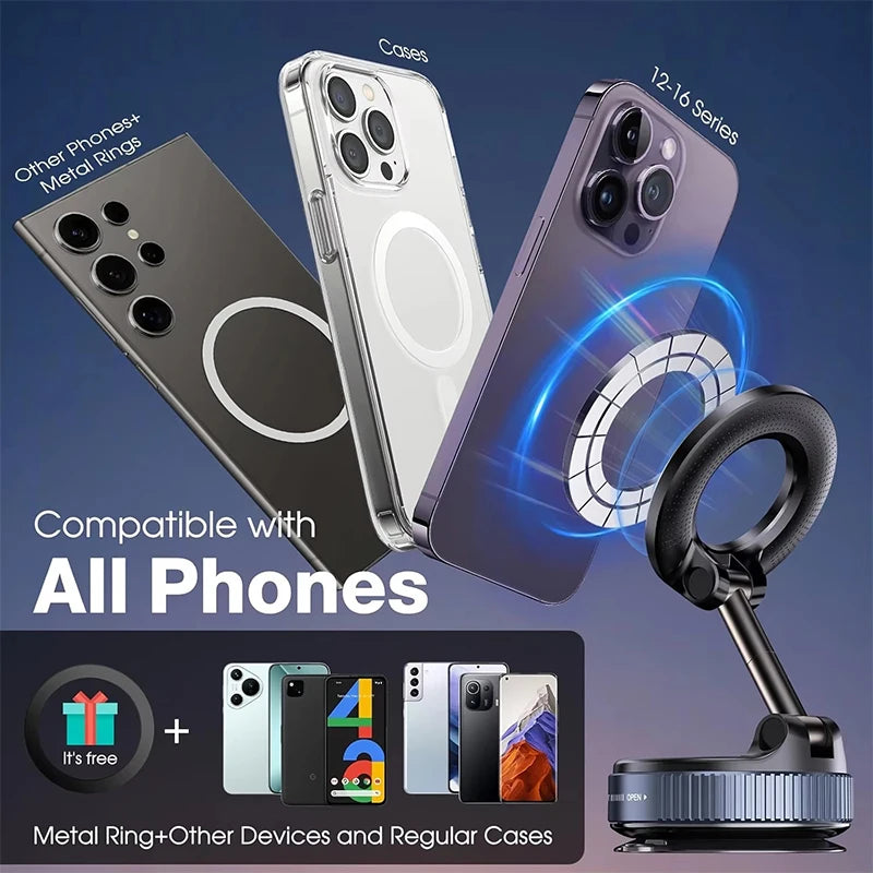 360° Magnetic Phone Mount – Strong Suction & Universal Fit