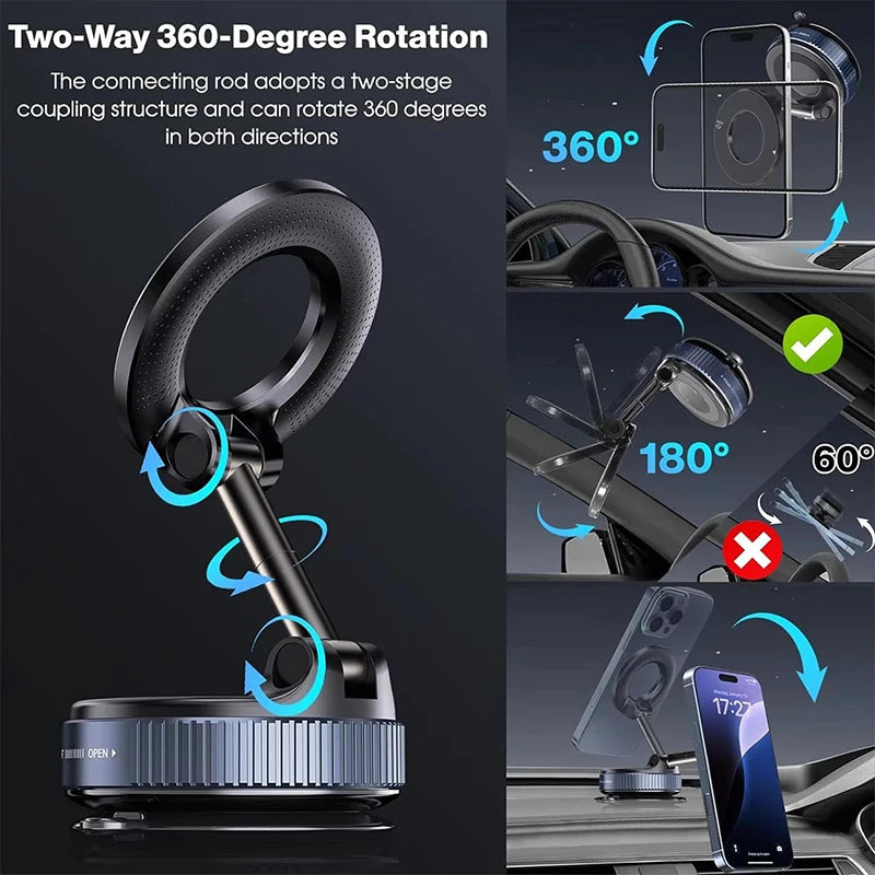 360° Magnetic Phone Mount – Strong Suction & Universal Fit