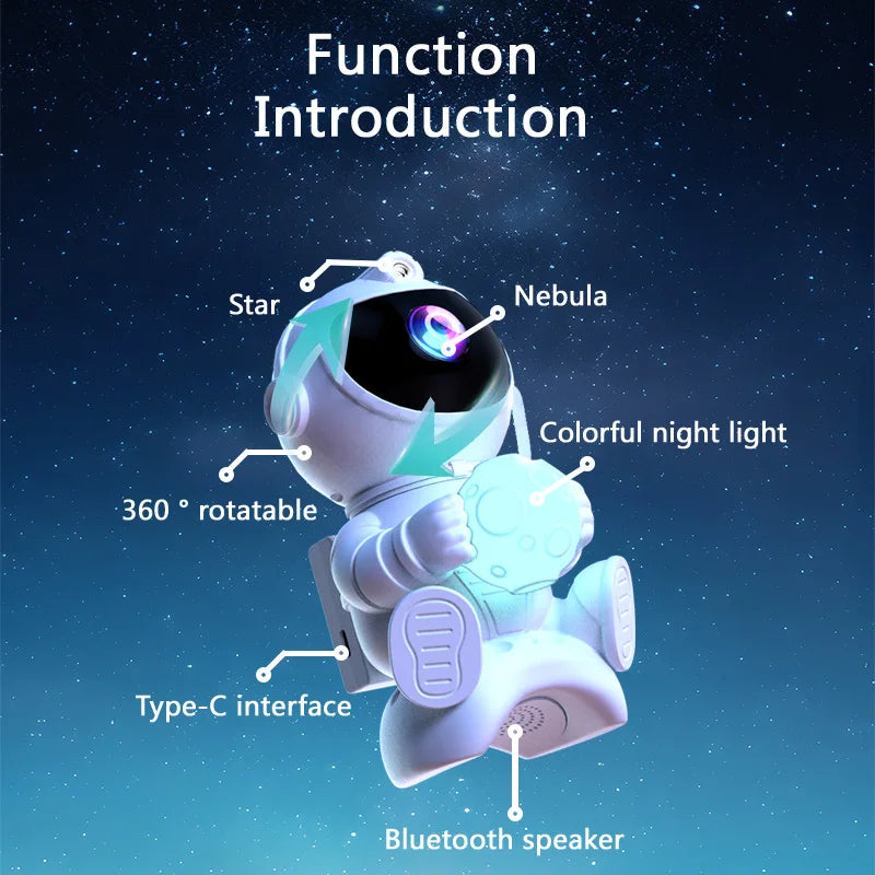 Astronaut Galaxy Projector™ – Night Sky Lamp with Bluetooth Speaker