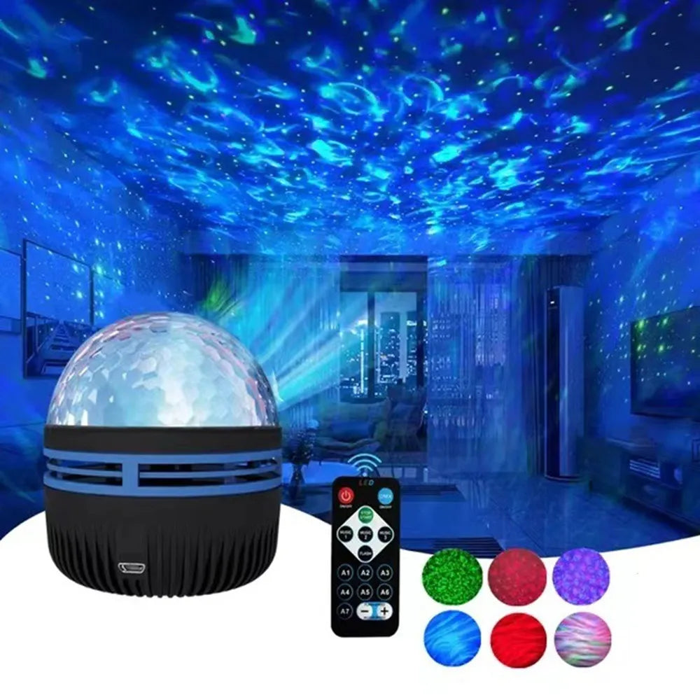 USB Galaxy Projector Aurora – Night Light with Remote Control